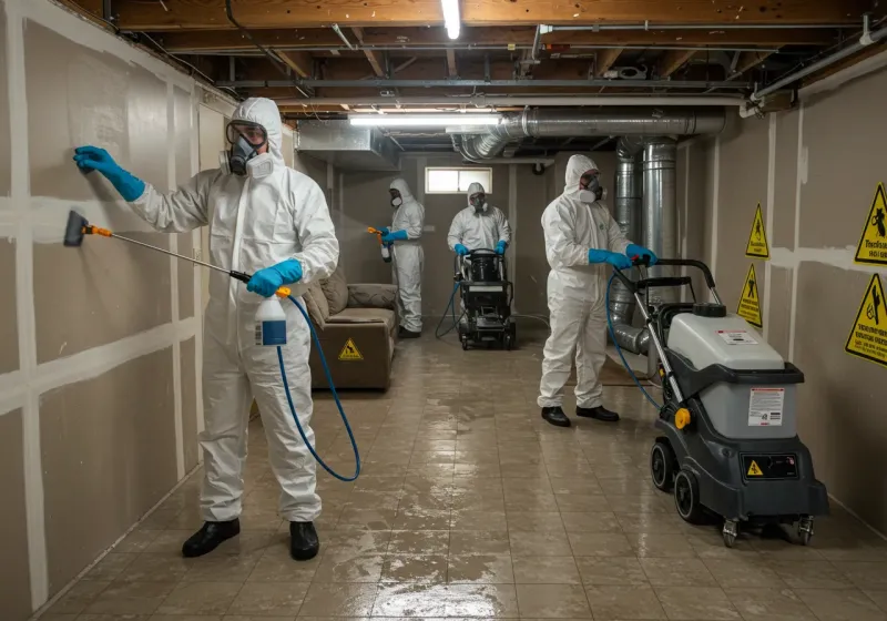 Basement Moisture Removal and Structural Drying process in Lake Winnebago, MO